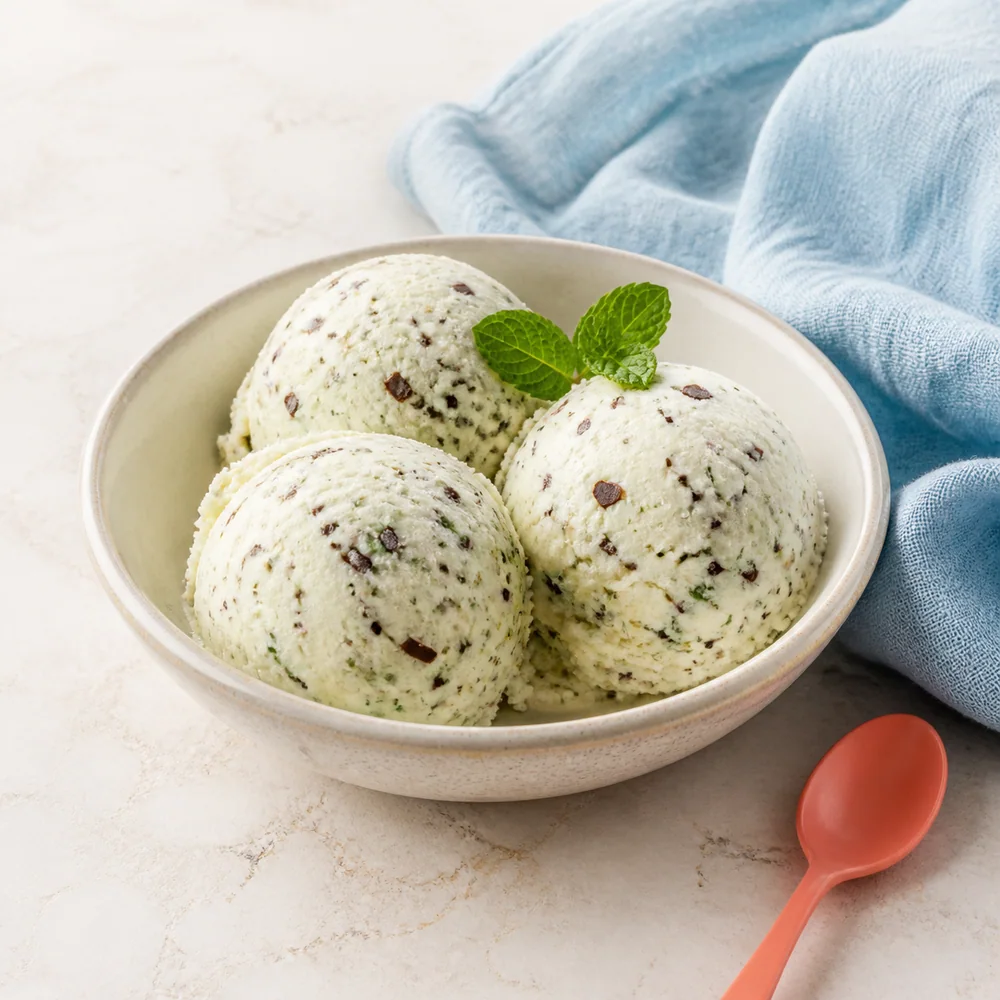 Glace menthe chocolat maison