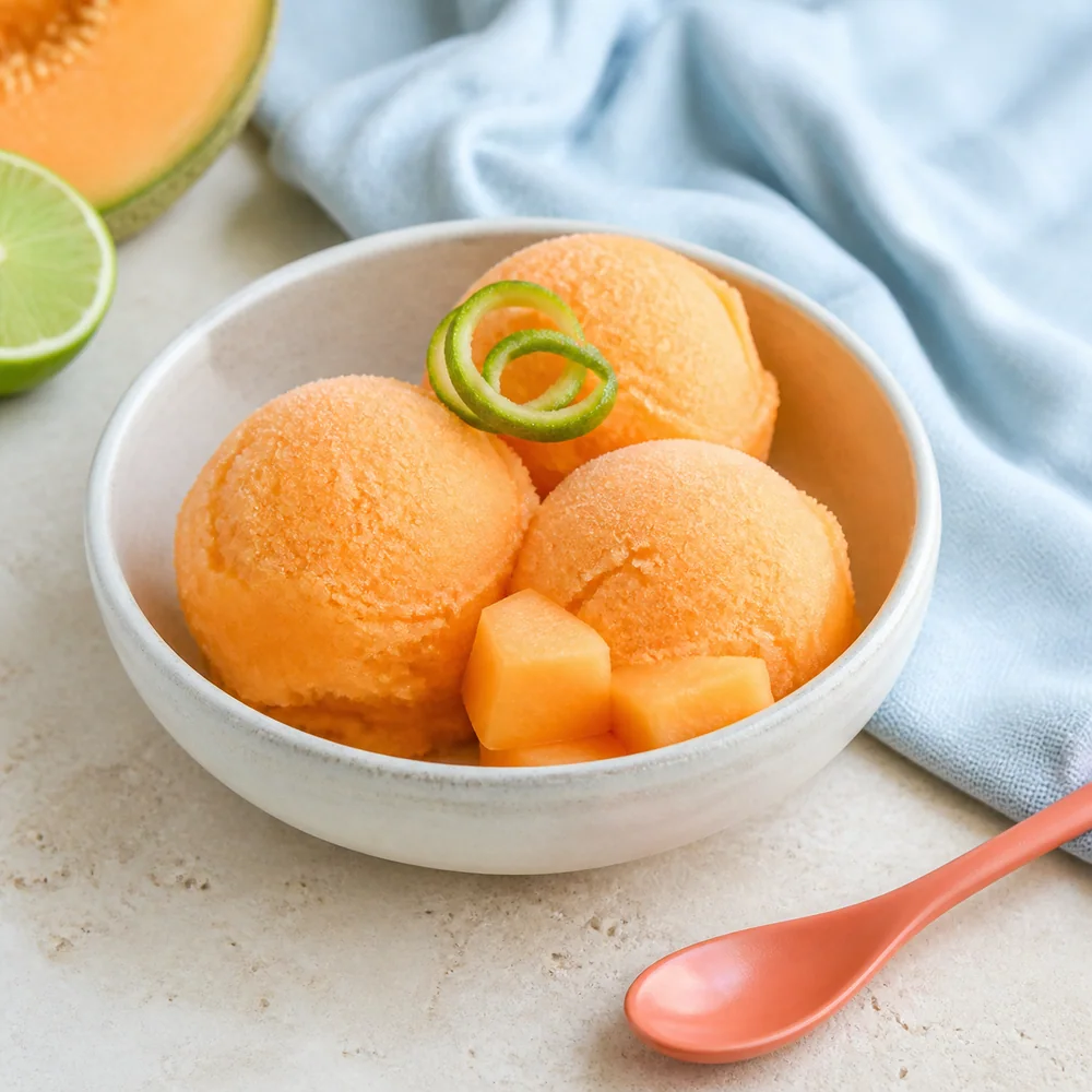 Sorbet melon citron vert maison