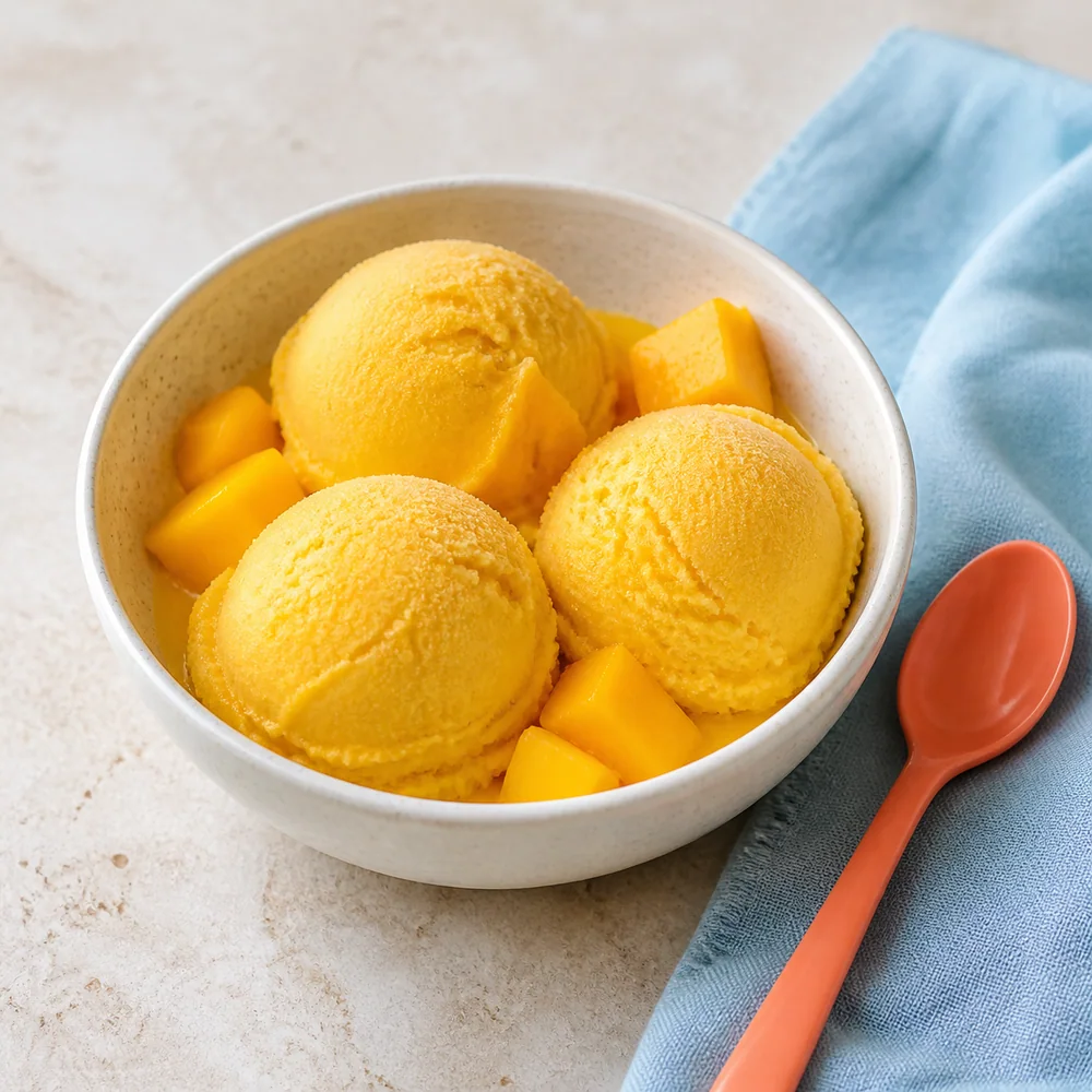 Yaourt glacé mangue maison