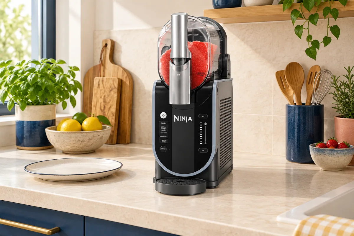 Mise en situation illustrative de la Ninja SLUSHi FS301EU sur un plan de travail de cuisine